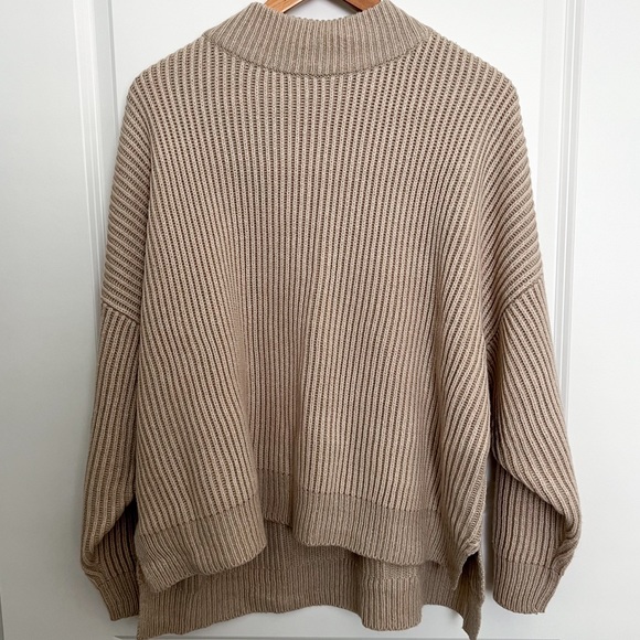 Topshop Ribbed Knit Pullover Sweater with Mock Neck Size US 8-10 - Picture 1 of 5